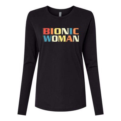 Bionic Woman Get Well Hip Replacement Surgery Recovery Womens Cotton Relaxed Long Sleeve T-Shirt