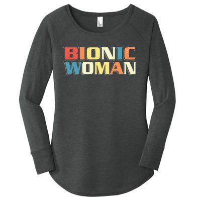 Bionic Woman Get Well Hip Replacement Surgery Recovery Women's Perfect Tri Tunic Long Sleeve Shirt