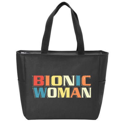 Bionic Woman Get Well Hip Replacement Surgery Recovery Zip Tote Bag