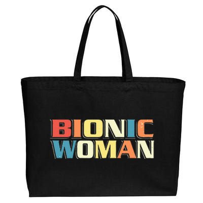 Bionic Woman Get Well Hip Replacement Surgery Recovery Cotton Canvas Jumbo Tote