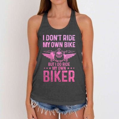 Biker Wife Girl I Ride My Own Biker Funny Motorcycle Women's Knotted Racerback Tank