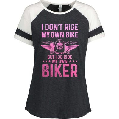 Biker Wife Girl I Ride My Own Biker Funny Motorcycle Enza Ladies Jersey Colorblock Tee