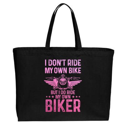 Biker Wife Girl I Ride My Own Biker Funny Motorcycle Cotton Canvas Jumbo Tote