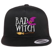 Bad Witch Good Witch Halloween Bestie Matching Bff Gift Flat Bill Trucker Hat