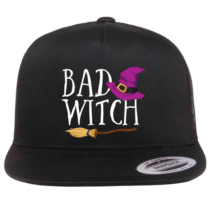 Bad Witch Good Witch Halloween Bestie Matching Bff Gift Flat Bill Trucker Hat