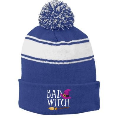 Bad Witch Good Witch Halloween Bestie Matching Bff Gift Stripe Pom Pom Beanie