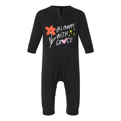 Bloom With Grace Summer Quote Infant Fleece One Piece