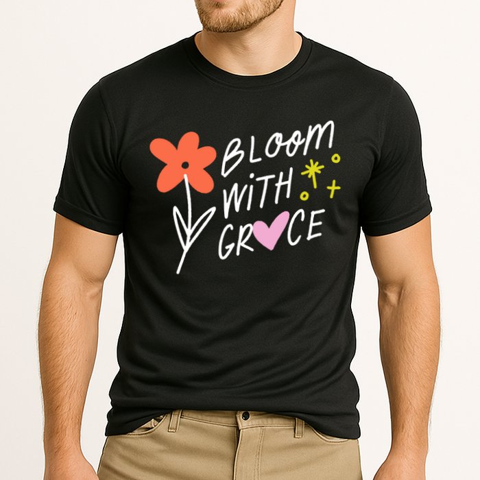 Bloom With Grace Summer Quote Performance Shirt
