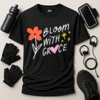 Bloom With Grace Summer Quote Performance Shirt