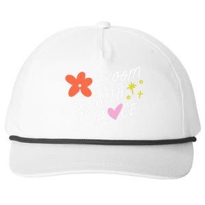 Bloom With Grace Summer Quote Snapback Five-Panel Rope Hat