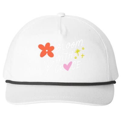 Bloom With Grace Summer Quote Snapback Five-Panel Rope Hat