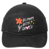 Bloom With Grace Summer Quote 7-Panel Snapback Hat