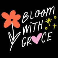 Bloom With Grace Summer Quote 7-Panel Snapback Hat