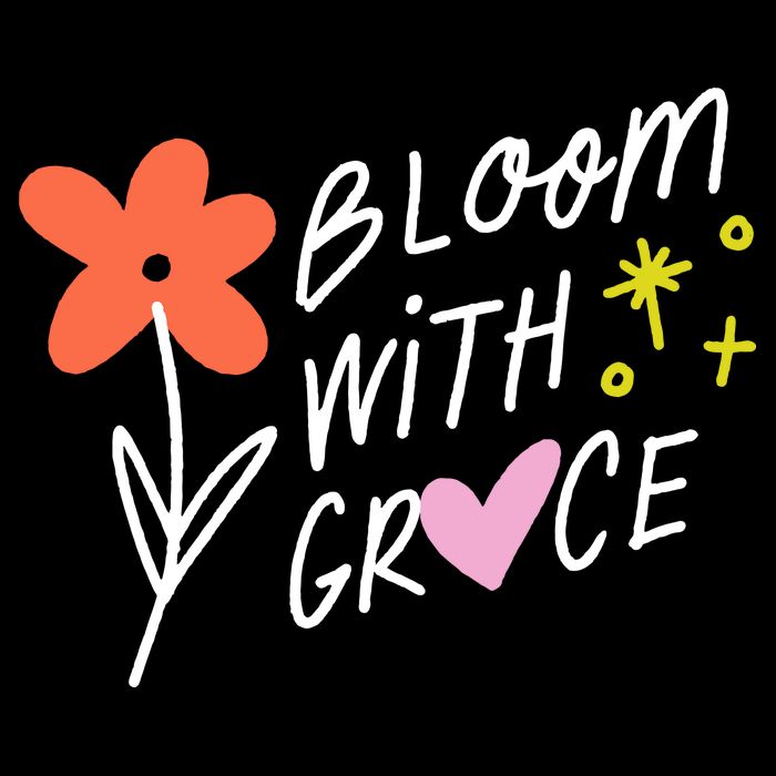 Bloom With Grace Summer Quote 7-Panel Snapback Hat
