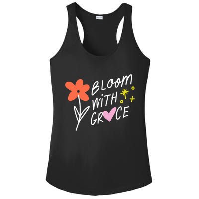 Bloom With Grace Summer Quote Ladies PosiCharge Competitor Racerback Tank