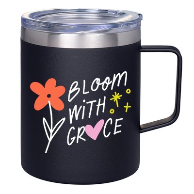 Bloom With Grace Summer Quote 12oz Stainless Steel Coffee Mug
