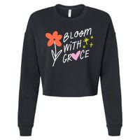 Bloom With Grace Summer Quote Cropped Pullover Crew
