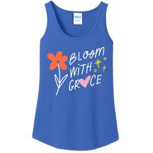 Bloom With Grace Summer Quote Ladies Essential Tank