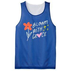 Bloom With Grace Summer Quote Mesh Reversible Basketball Jersey Tank