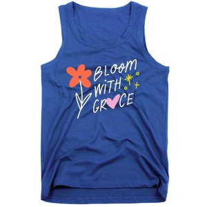 Bloom With Grace Summer Quote Tank Top