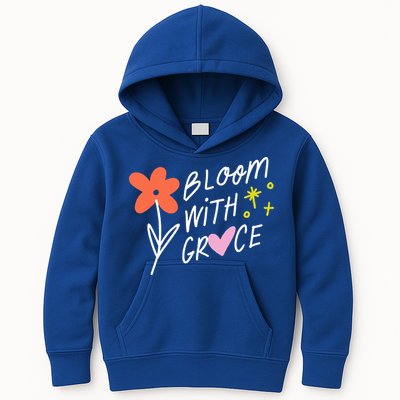 Bloom With Grace Summer Quote Kids Hoodie