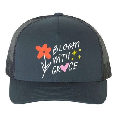 Bloom With Grace Summer Quote Yupoong Adult 5-Panel Trucker Hat