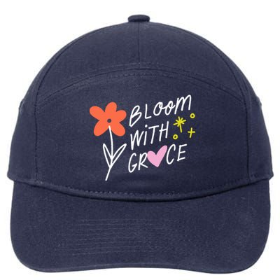 Bloom With Grace Summer Quote 7-Panel Snapback Hat