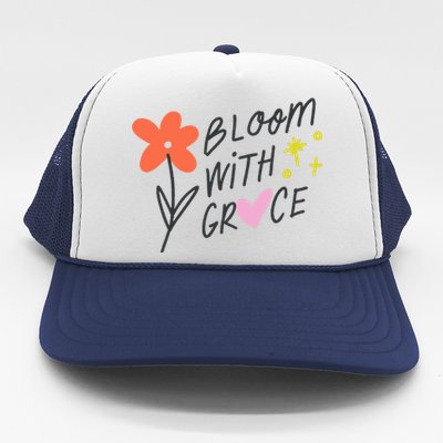 Bloom With Grace Summer Quote Trucker Hat