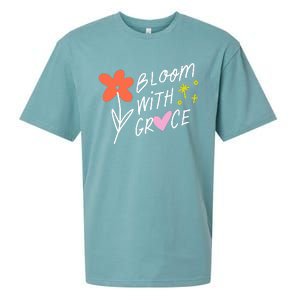 Bloom With Grace Summer Quote Sueded Cloud Jersey T-Shirt