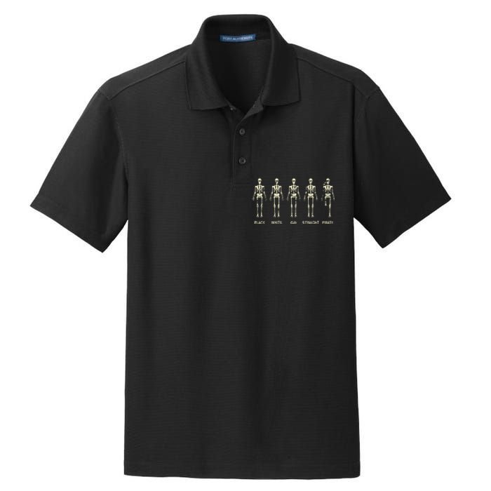 Black White Gay Straight Pirate Skeleton Human Right Dry Zone Grid Polo