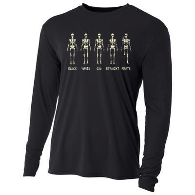 Black White Gay Straight Pirate Skeleton Human Right Cooling Performance Long Sleeve Crew