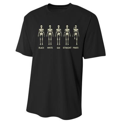 Black White Gay Straight Pirate Skeleton Human Right Performance Sprint T-Shirt