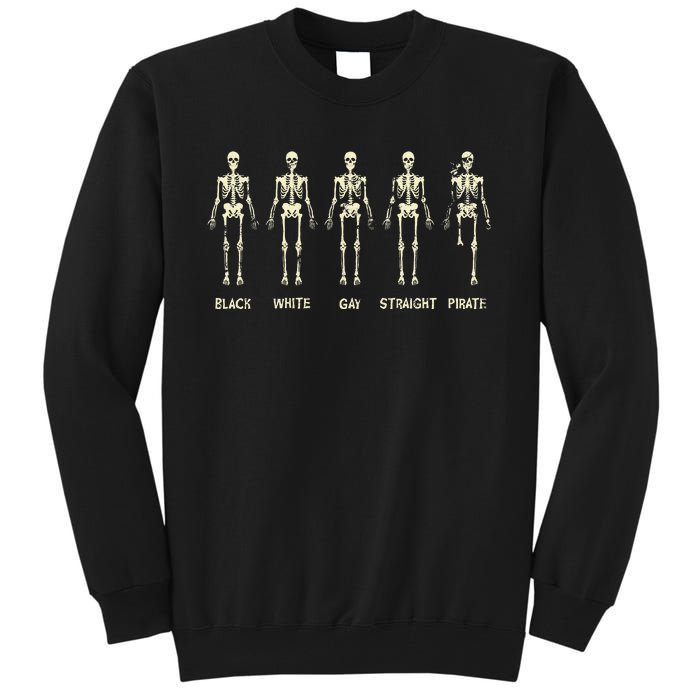 Black White Gay Straight Pirate Skeleton Human Right Tall Sweatshirt