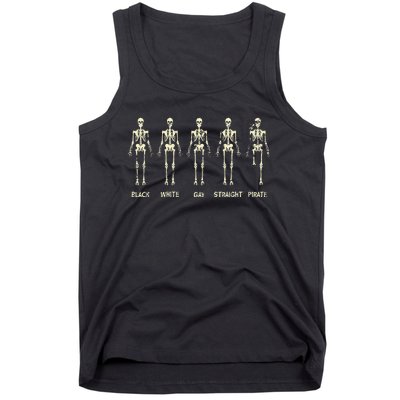 Black White Gay Straight Pirate Skeleton Human Right Tank Top