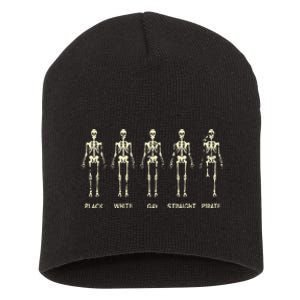 Black White Gay Straight Pirate Skeleton Human Right Short Acrylic Beanie