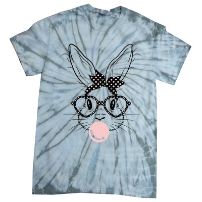 Bunny With Glasses Bubble Gum happy Easter Day Tie-Dye T-Shirt