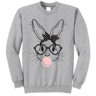 Bunny With Glasses Bubble Gum happy Easter Day Tall Sweatshirt