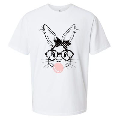 Bunny With Glasses Bubble Gum happy Easter Day Sueded Cloud Jersey T-Shirt