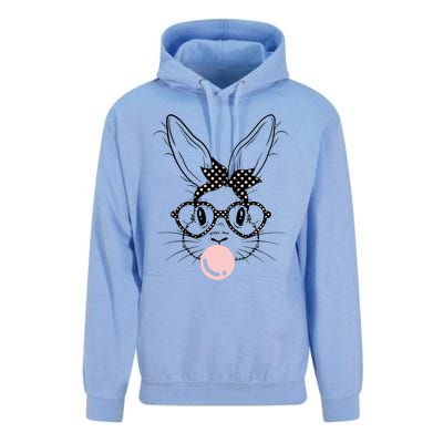 Bunny With Glasses Bubble Gum happy Easter Day Unisex Surf Hoodie