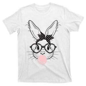 Bunny With Glasses Bubble Gum happy Easter Day T-Shirt