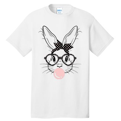 Bunny With Glasses Bubble Gum happy Easter Day Tall T-Shirt