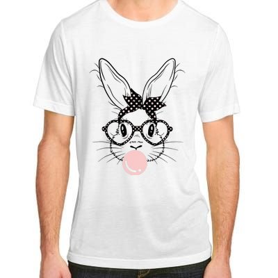 Bunny With Glasses Bubble Gum happy Easter Day Adult ChromaSoft Performance T-Shirt