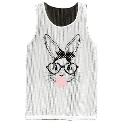 Bunny With Glasses Bubble Gum happy Easter Day Mesh Reversible Basketball Jersey Tank