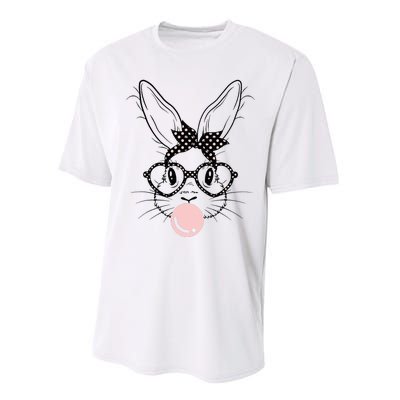 Bunny With Glasses Bubble Gum happy Easter Day Performance Sprint T-Shirt