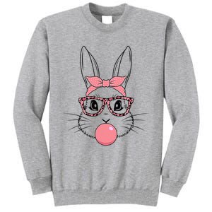 Bunny With Glasses Bubble Gum happy Easter Day Tall Sweatshirt