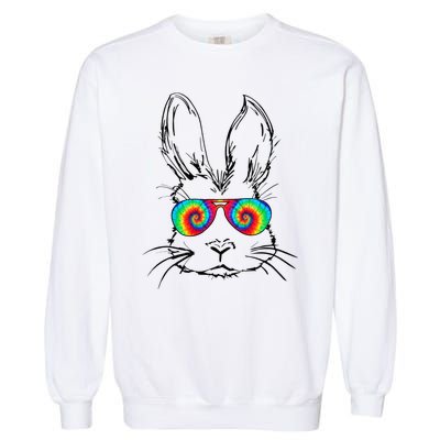 Bunny With Glasses Bubble Gum tie dye Easter Day Garment-Dyed Sweatshirt