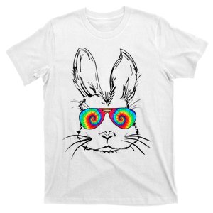 Bunny With Glasses Bubble Gum tie dye Easter Day T-Shirt