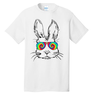 Bunny With Glasses Bubble Gum tie dye Easter Day Tall T-Shirt