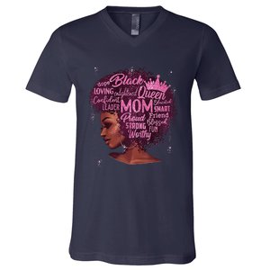 Black Women Happy Mothers Day Mom African American Gifts V-Neck T-Shirt