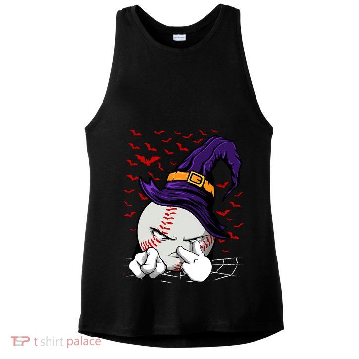 Baseball Witch Hat Baseball Halloween Ladies PosiCharge Tri-Blend Wicking Tank